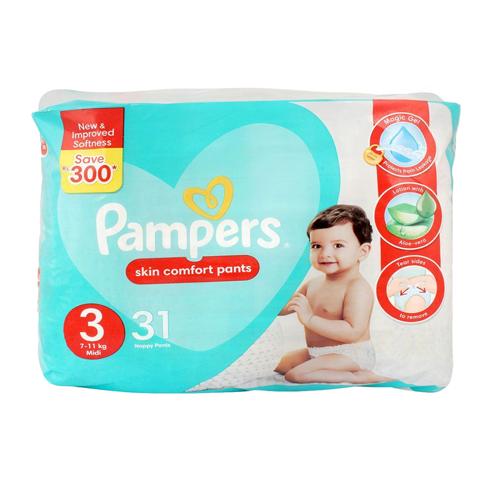 Pampers Skin Care Pants Medium Size 31 Pcs – Bebambi