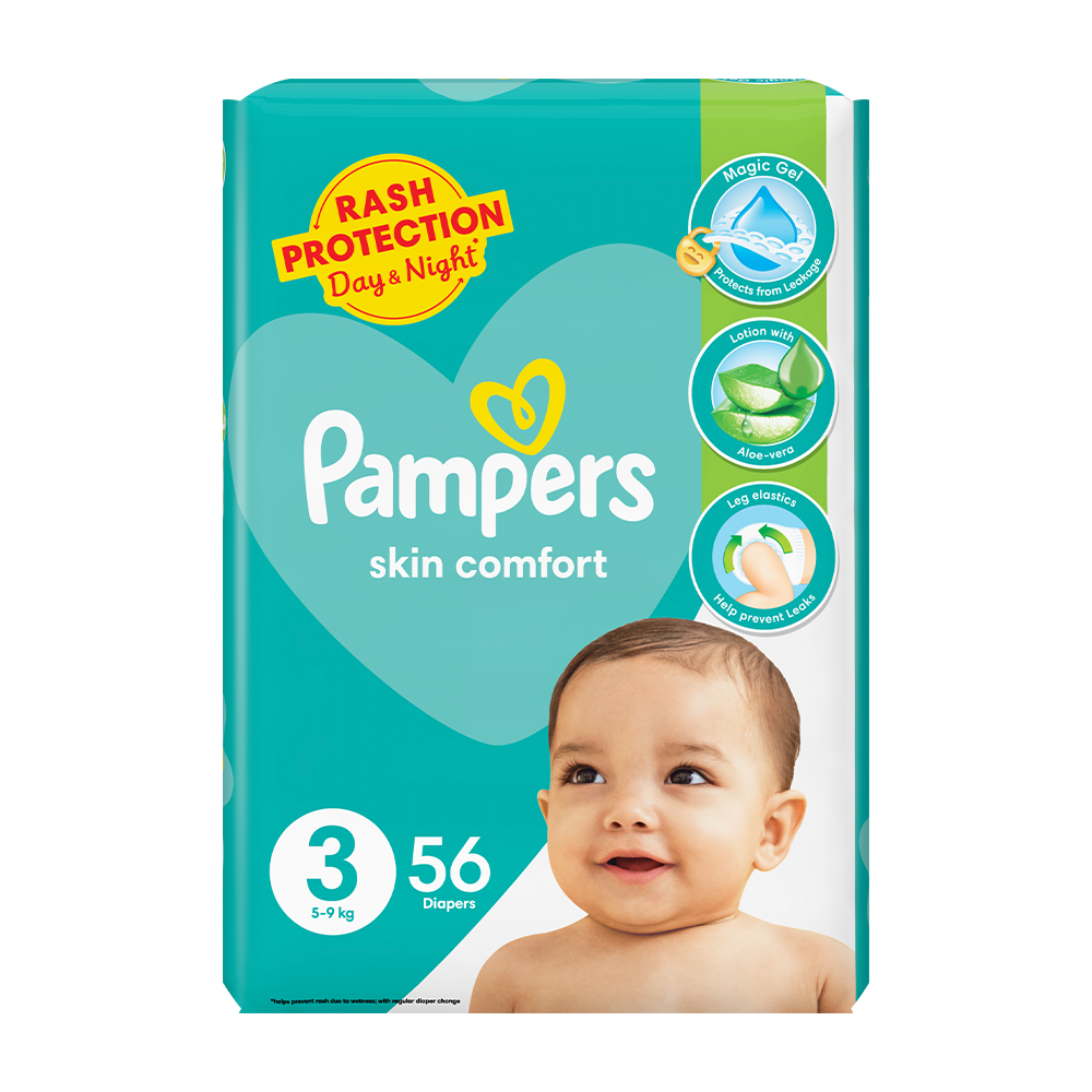 Pampers Skin Comfort Diapers Size 3 Medium 56 Pcs Buy Online Bebambi Pampers skin comfort diapers size 3 medium 56 pcs buy online bebambi
